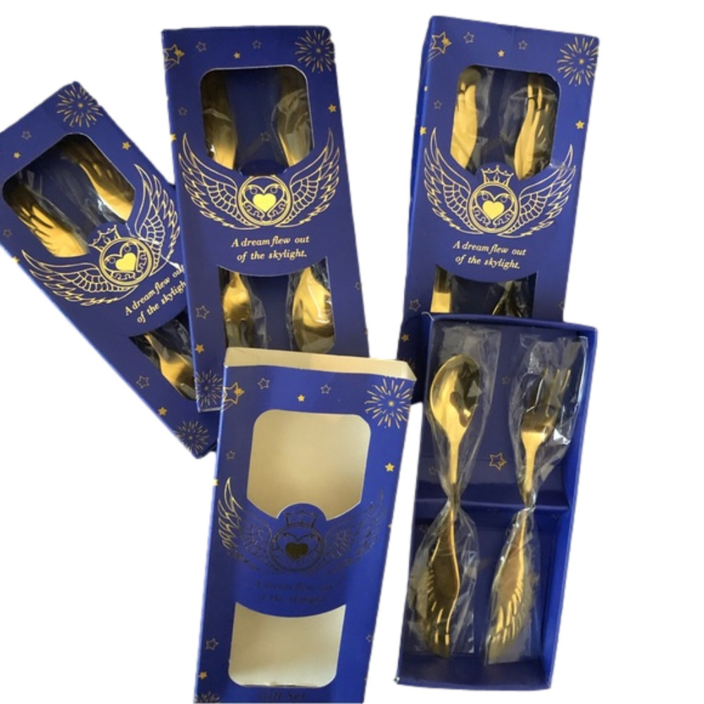 Gold Wing Stainless Steel Spoon Fork Sets